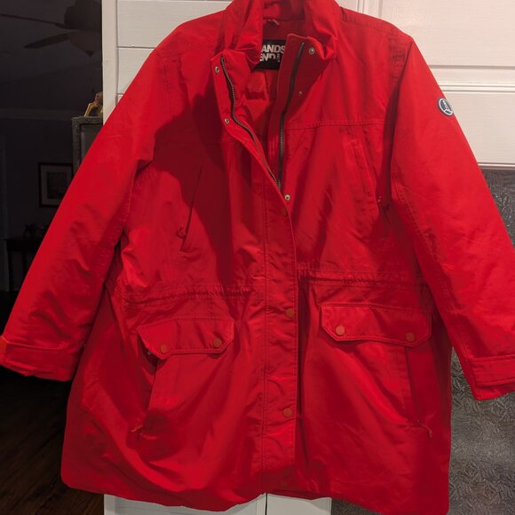 Land's End Size 3X Women's Red Expedition Down Waterproof Hooded Winter Parka - Picture 4 of 14